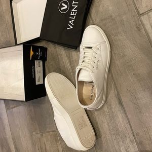 Valentino Bill White Calf Skin leather sneakers. Size 9.5